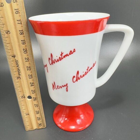 FINE SEYEI CHINA MERRY CHRISTMAS CUP MUG Footed Cups Mugs Set 2 Porcelain Japan - Picture 4 of 16